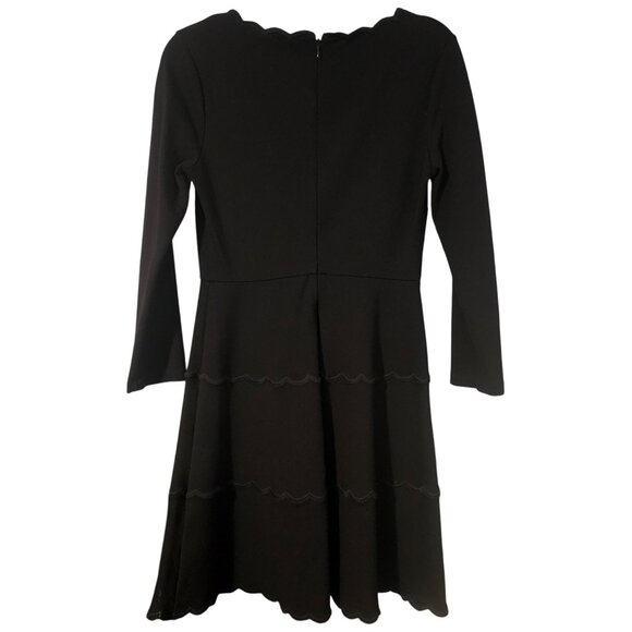 Kate Spade Women’s Black Scallop Hem Dress 6 Quiet Luxury, Coquette, Academia - Picture 5 of 12
